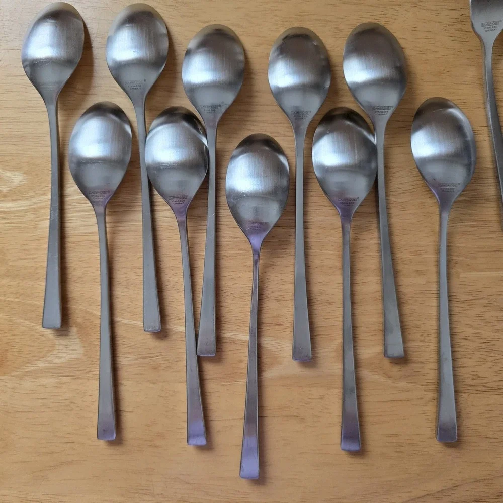 Cambridge Stainless Flatware 50 Pc Set Service for 10 Satin Tapered Handles